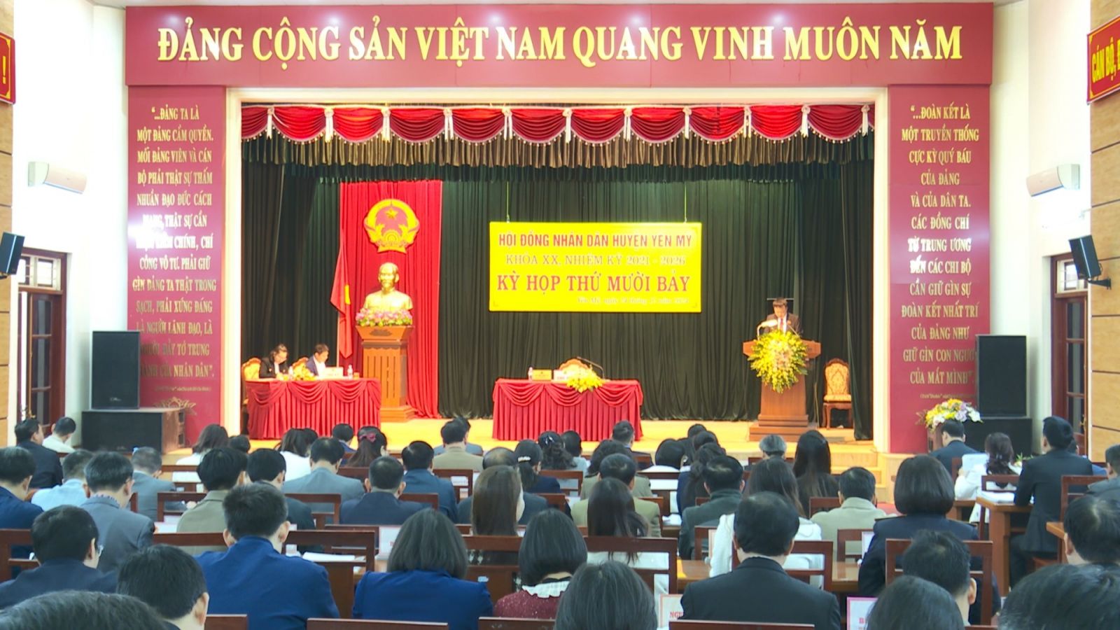 HĐND huyện Yên Mỹ khóa XX, nhiệm kỳ 2021-2026 tổ chức kỳ họp thứ Mười bảy