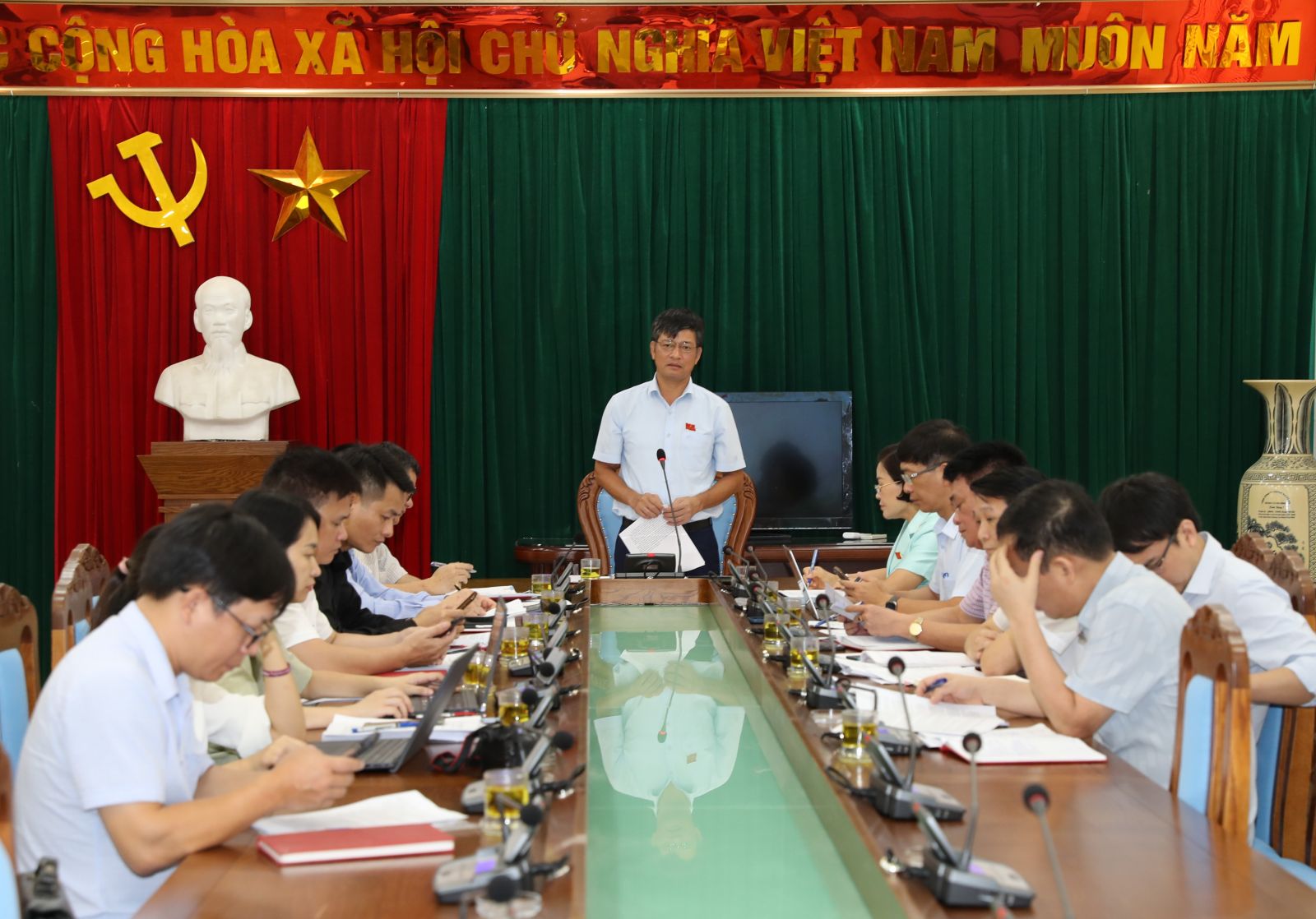 Thường trực HĐND tỉnh giám sát tình hình thực hiện quy định pháp luật về bảo vệ môi trường tại UBND huyện Ân Thi và thị xã Mỹ Hào