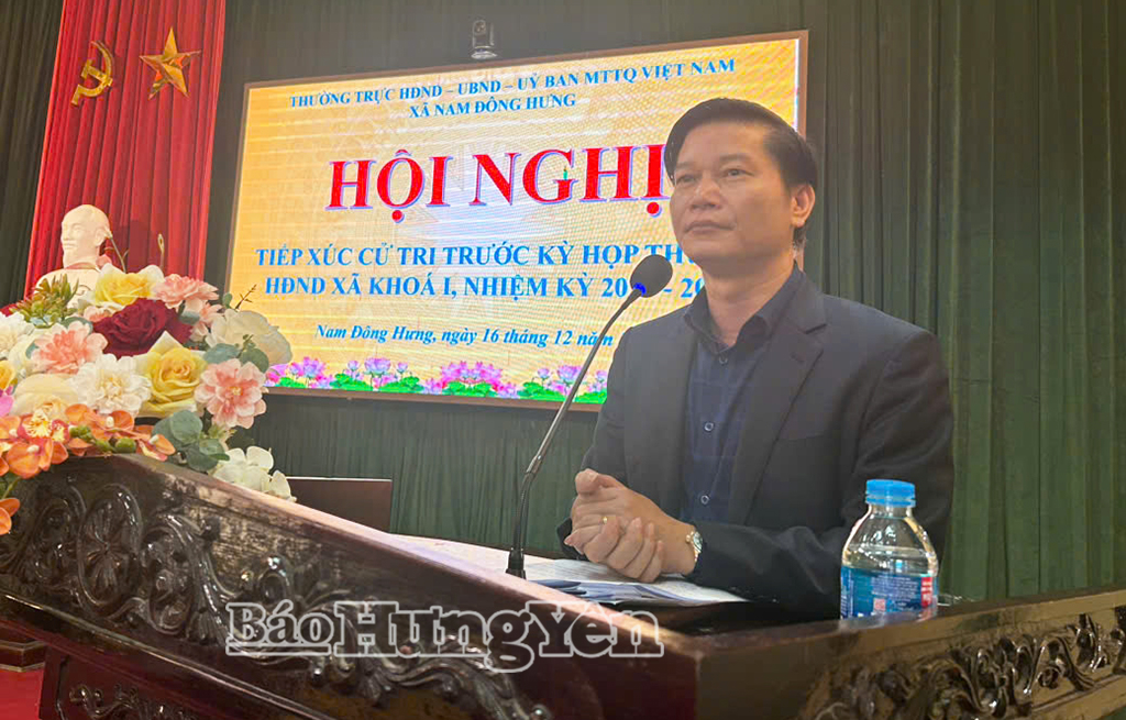 Đại biểu HĐND xã Nam Đông Hưng tiếp xúc cử tri trước kỳ họp thường lệ cuối năm 2025