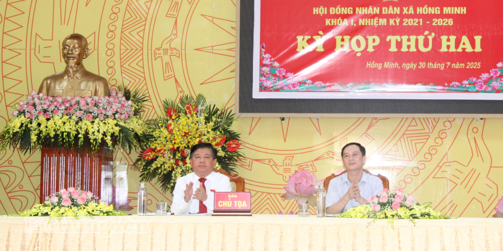Kỳ họp thứ 2, HĐND xã Hồng Minh nhiệm kỳ 2021 - 2026