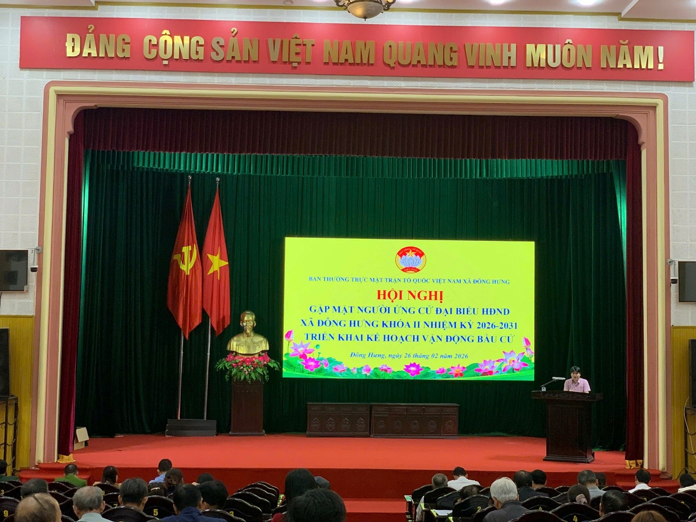 Xã Đông Hưng tổ chức hội nghị triển khai kế hoạch vận động bầu cử đại biểu HĐND xã đông hưng khoá II, nhiệm kỳ 2026-2031