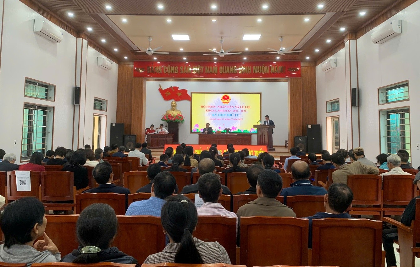 HĐND xã Lê Lợi tổ chức Kỳ họp thường lệ cuối năm 2025 HĐND xã khóa I, nhiệm kỳ 2021-2026