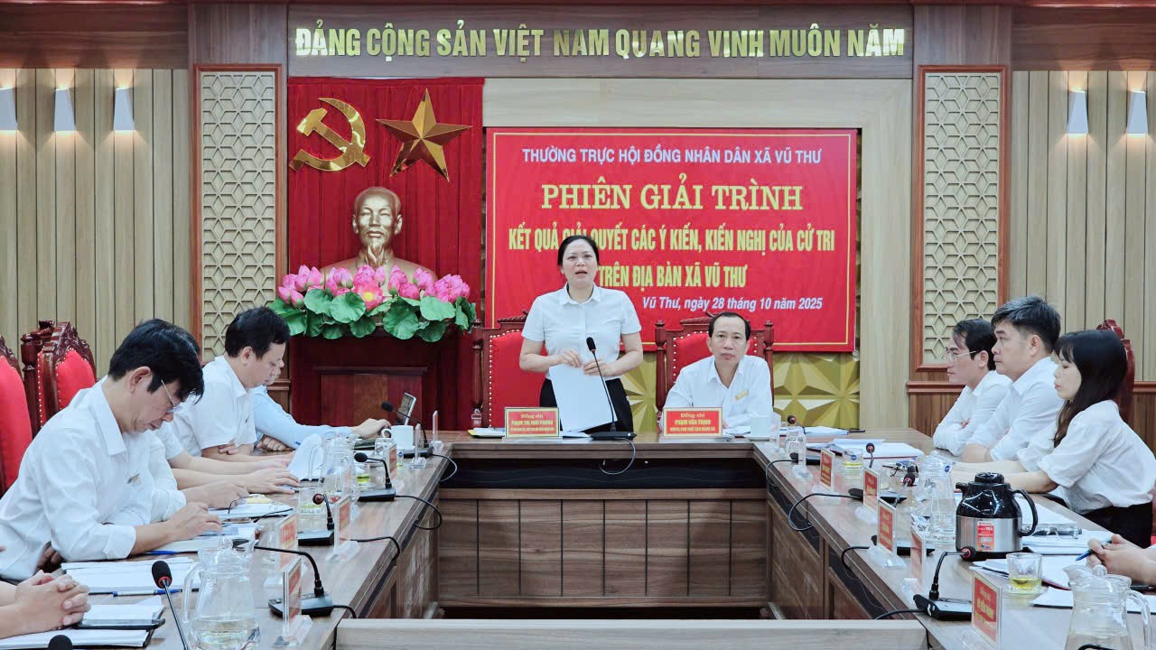 Thường trực HĐND xã Vũ Thư giải trình kết quả giải quyết ý kiến, kiến nghị của cử tri