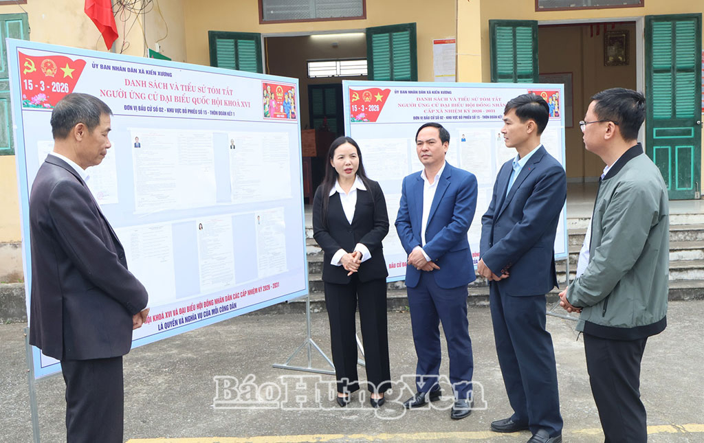 Kiểm tra công tác bầu cử đại biểu Quốc hội khóa XVI và đại biểu HĐND các cấp nhiệm kỳ 2026 - 2031 (ngày 6/3)