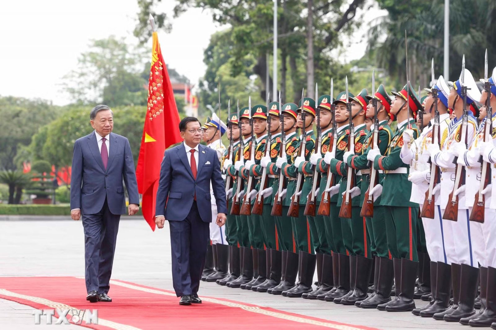 Tổng Bí thư, Chủ tịch nước Tô Lâm chủ trì Lễ đón chính thức Tổng thống Myanmar