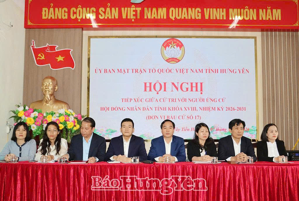 Hội nghị tiếp xúc giữa cử tri với những người ứng cử đại biểu HĐND tỉnh khóa XVIII, đơn vị bầu cử số 17