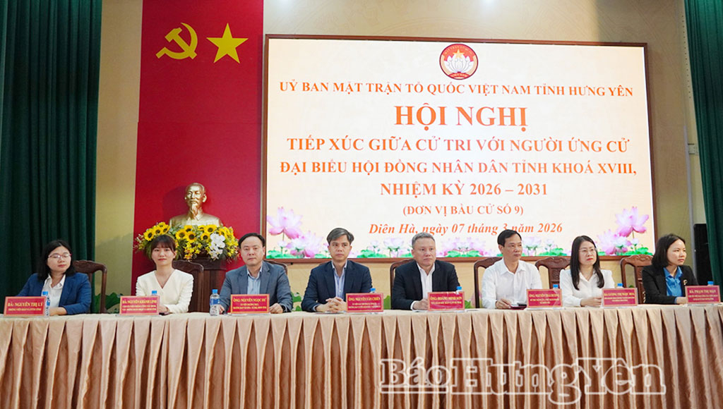 Hội nghị tiếp xúc giữa cử tri với những người ứng cử đại biểu HĐND tỉnh khóa XVIII tại đơn vị bầu cử số 9