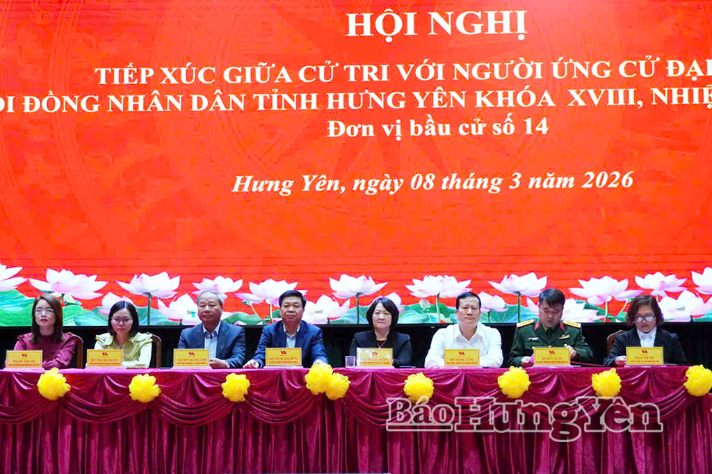Hội nghị tiếp xúc cử tri với những người ứng cử đại biểu HĐND tỉnh khóa XVIII tại đơn vị bầu cử số 14