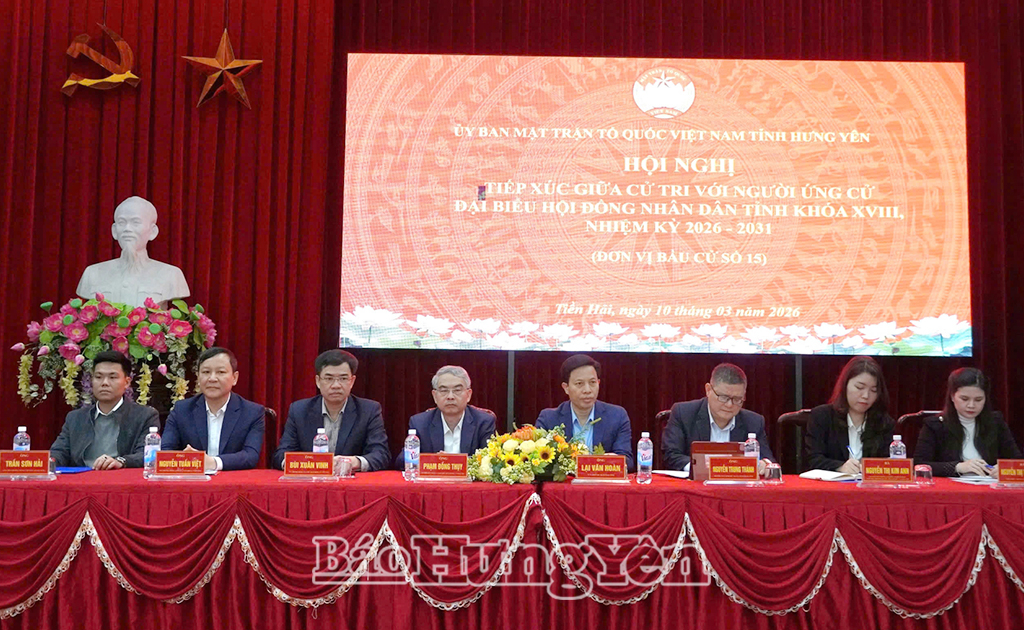 Hội nghị tiếp xúc giữa cử tri với những người ứng cử đại biểu HĐND tỉnh khóa XVIII tại đơn vị bầu cử số 15