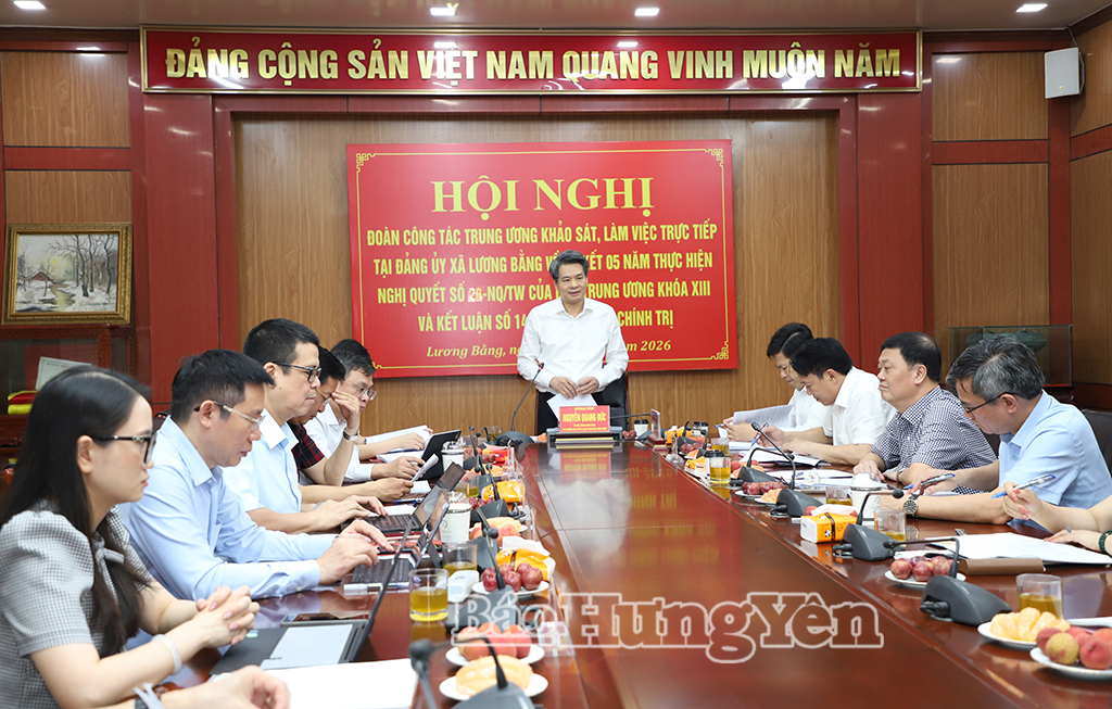 Đoàn công tác Trung ương khảo sát về kết quả thực hiện Nghị quyết số 28-NQ/TW và Kết luận số 14-KL/TW tại xã Lương Bằng