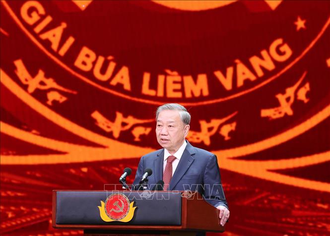 Phát biểu của Tổng Bí thư Tô Lâm tại Lễ trao Giải Búa liềm Vàng lần thứ IX