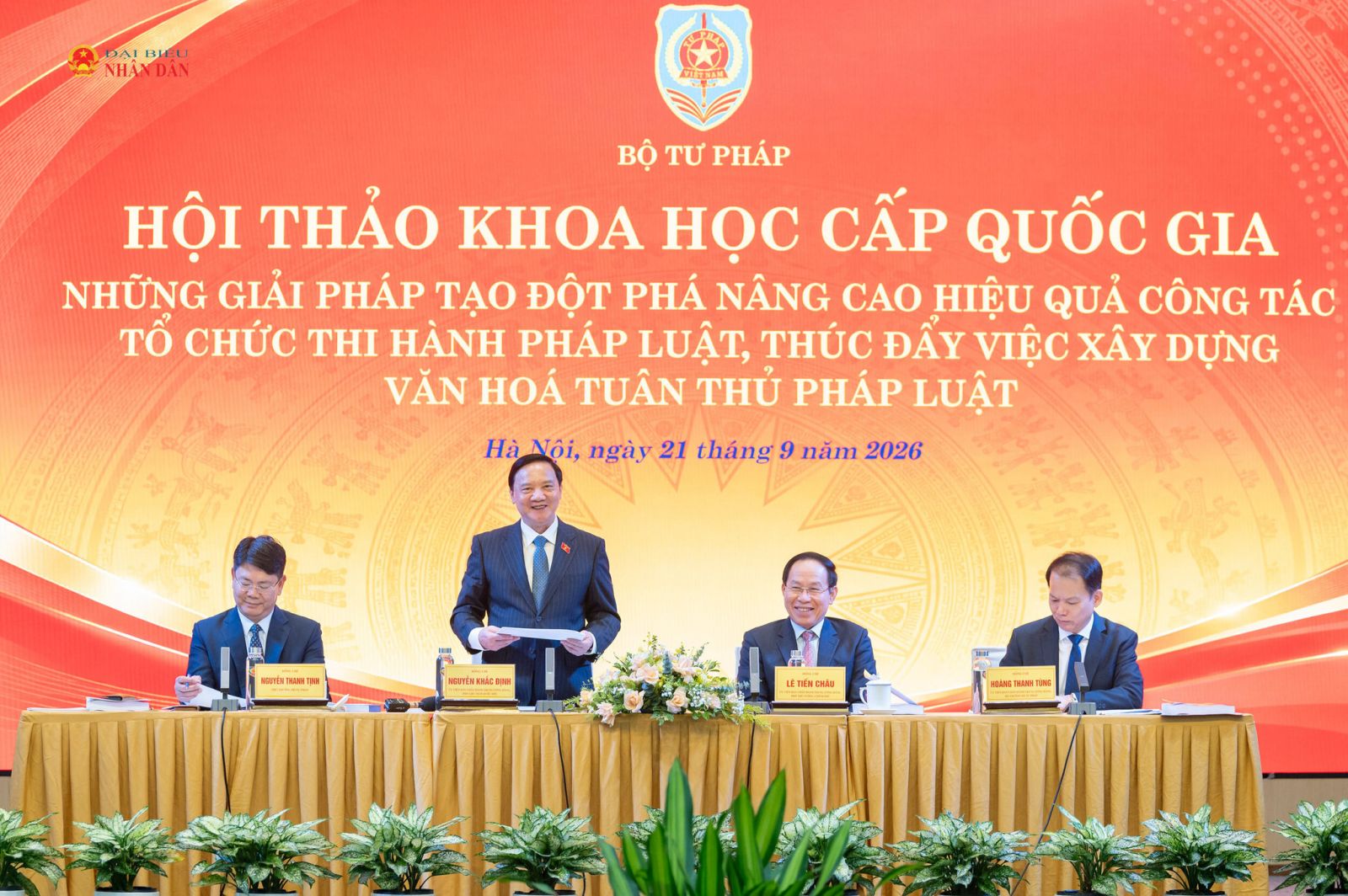 Hội thảo khoa học cấp quốc gia “Những giải pháp tạo đột phá nâng cao hiệu quả công tác tổ chức thi hành pháp luật, thúc đẩy việc xây dựng văn hóa tuân thủ pháp luật”