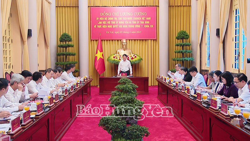Chủ tịch nước Lương Cường làm việc với Tỉnh ủy Hưng Yên và Tỉnh ủy Thái Bình
