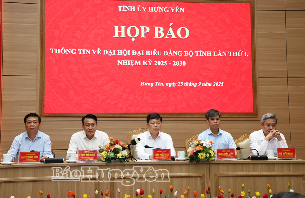 Đại hội đại biểu Đảng bộ tỉnh Hưng Yên lần thứ I, nhiệm kỳ 2025 - 2030 diễn ra trong 2 ngày 2-3/10/2025