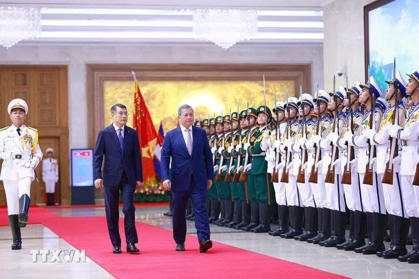 Thủ tướng Lê Minh Hưng chủ trì lễ đón chính thức Thủ tướng Campuchia Hun Manet
