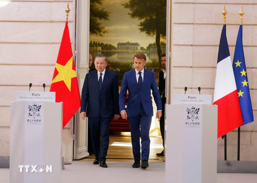 Tổng Bí thư, Chủ tịch nước Tô Lâm và Tổng thống Pháp Emmanuel Macron gặp gỡ báo chí