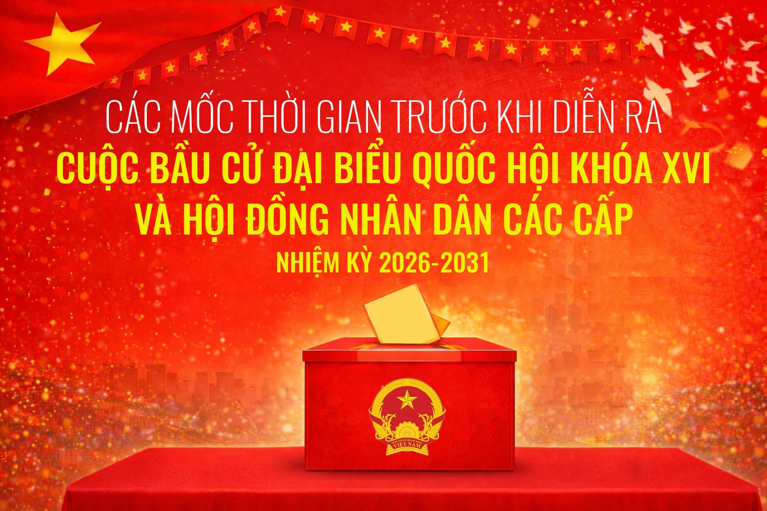 [Inforgraphic] Các mốc thời gian trước cuộc bầu cử đại biểu Quốc hội khóa XVI và HĐND các cấp