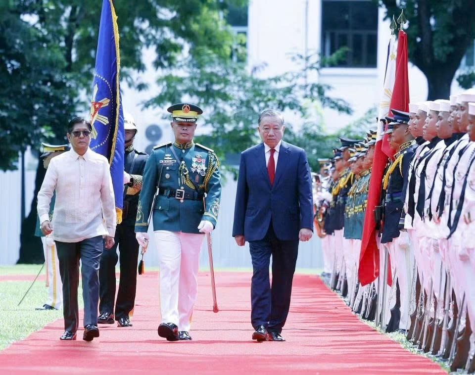 Lễ đón Tổng Bí thư, Chủ tịch nước Tô Lâm và Phu nhân thăm cấp Nhà nước tới Philippines