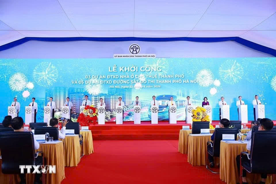 Thủ tướng Lê Minh Hưng dự lễ khởi công các dự án nhà ở cho thuê và đường sắt đô thị Hà Nội