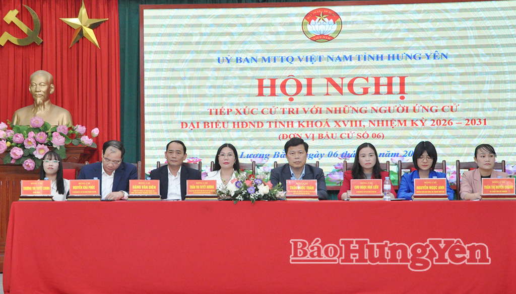 Hội nghị tiếp xúc giữa cử tri và những người ứng cử đại biểu HĐND tỉnh khoá XVIII, đơn vị bầu cử số 6
